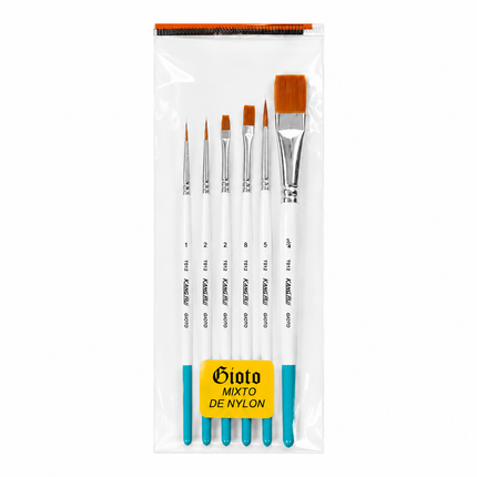 Pincel De Nylon Mixto x6 | Gioto