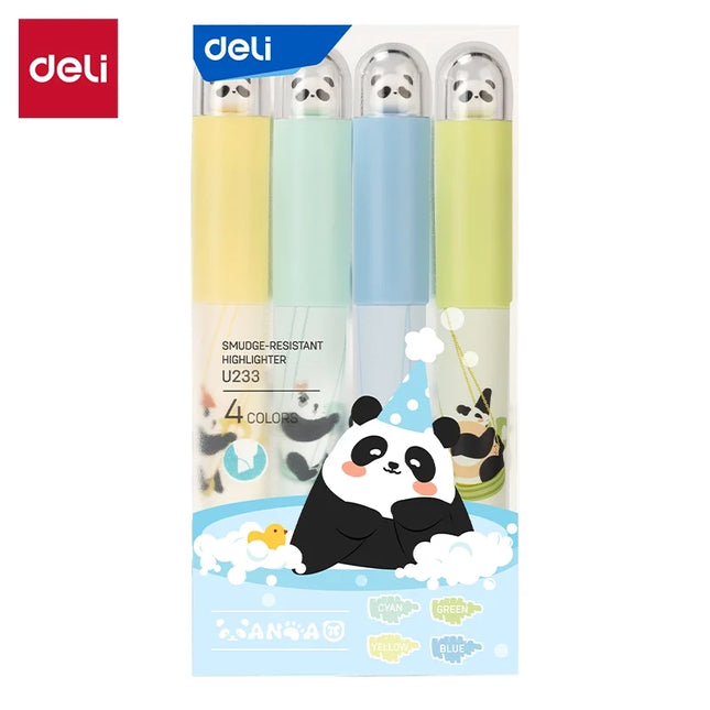 Resaltadores Oso Panda Colores Pasteles x4 Deli