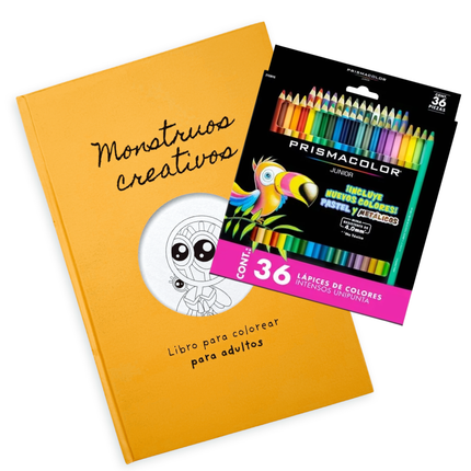 Kit Monstruos Creativos: Libro para Colorear + Prismacolor x36