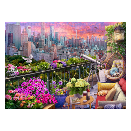 Rompecabezas 1000 Piezas New York Balcony View Ingenio Destreza - armado