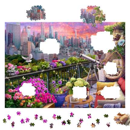Rompecabezas 1000 Piezas New York Balcony View Ingenio Destreza - fichas