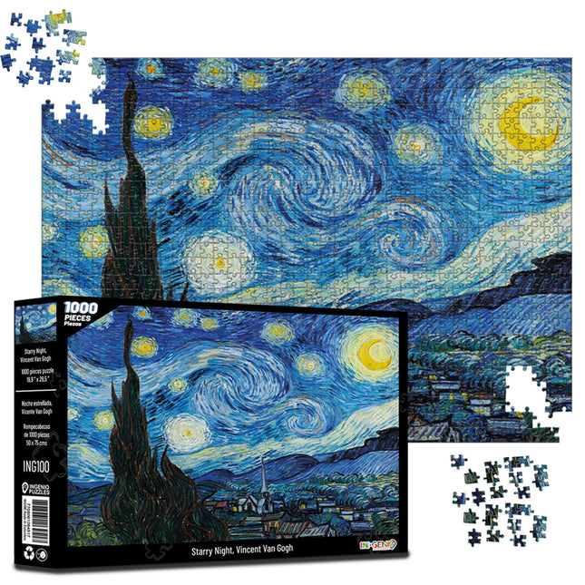 Rompecabezas 1000 Piezas La Noche Estrellada Van Gogh Ingenio Destreza - portada