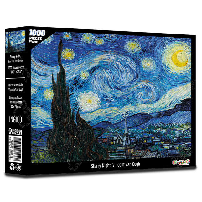 Rompecabezas 1000 Piezas La Noche Estrellada Van Gogh Ingenio Destreza - caja