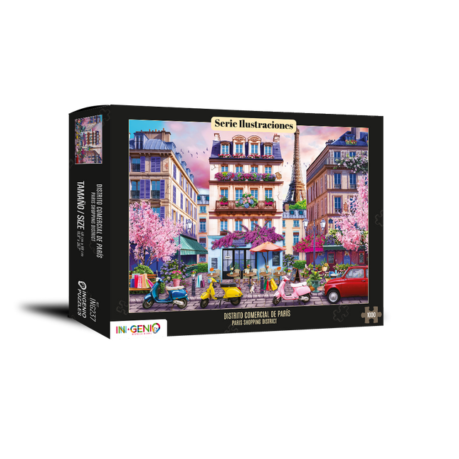 Rompecabezas 1000 Piezas París Shopping District Ingenio Destreza - caja