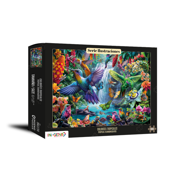 Rompecabezas 1000 Piezas Tropical Hummingbirds Ingenio Destreza - caja