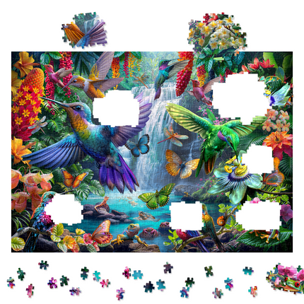 Rompecabezas 1000 Piezas Tropical Hummingbirds Ingenio Destreza - fichas