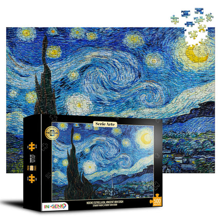 Rompecabezas 500 Piezas La Noche Estrellada Van Gogh Ingenio Destreza - imagen 2