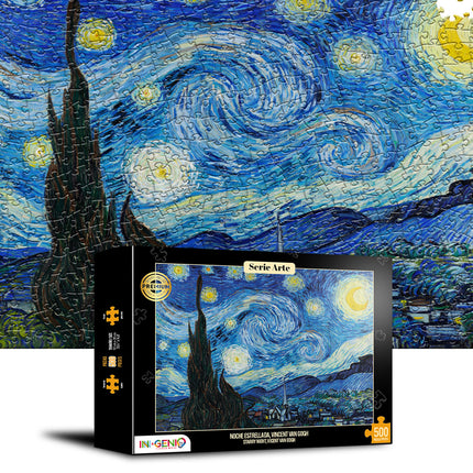 Rompecabezas 500 Piezas La Noche Estrellada Van Gogh Ingenio Destreza - imagen 3
