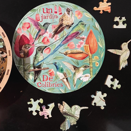Rompecabezas Circular En Madera Guía De Colibríes Ingenio Destreza - imagen 3
