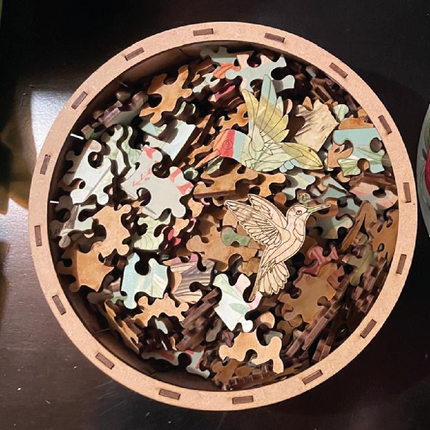 Rompecabezas Circular En Madera Guía De Colibríes Ingenio Destreza - imagen 4