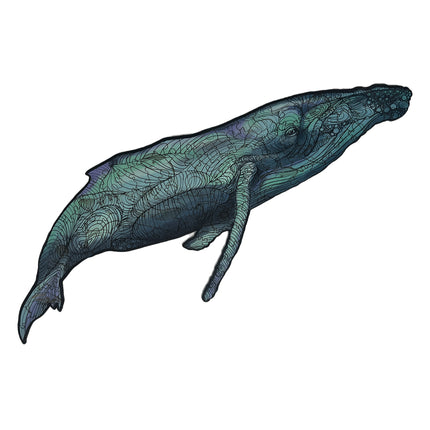 Rompecabezas Multiformas En Madera Ballena Yubarta Ingenio Destreza - imagen 2