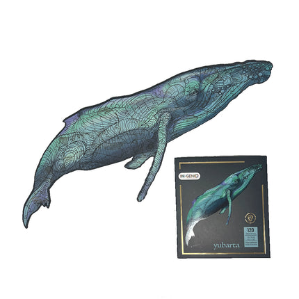 Rompecabezas Multiformas En Madera Ballena Yubarta Ingenio Destreza - imagen 4